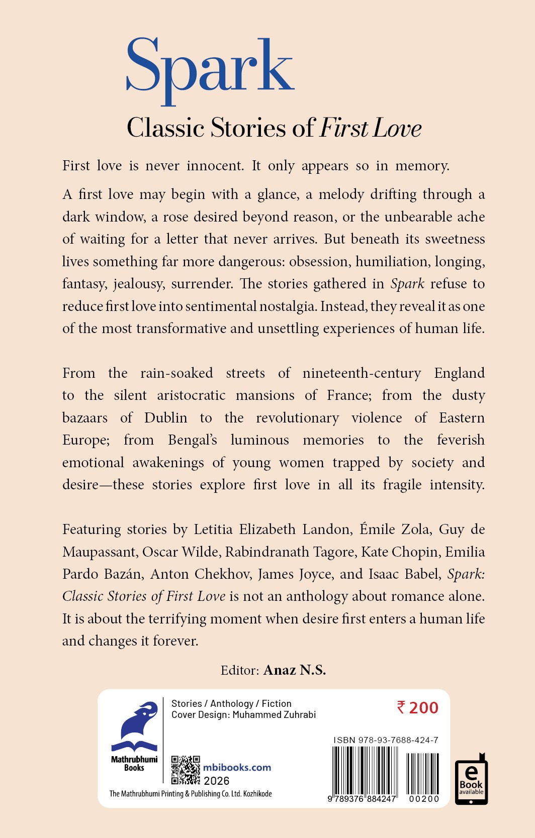 Spark Stories of First Love Cover - Back Book_SPARK: CLASSIC STORIES OF FIRST LOVE